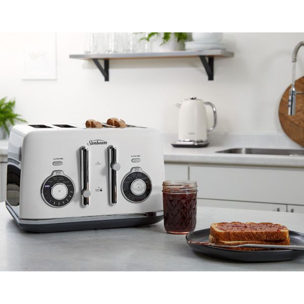 Sunbeam Alinea Select 4 Slice Bread Select Toaster White Classics Online now