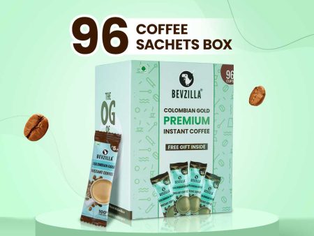 96 Colombian Gold Coffee Sachets Box (Free Coffee Sachet Inside) Discount