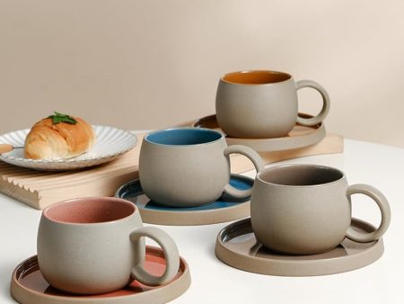 Two-tone Coffee Cup and Saucer Set Online now